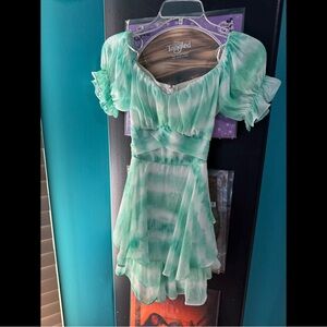 Havana Green Tie-Dye Romper with Ruffled Sleeves